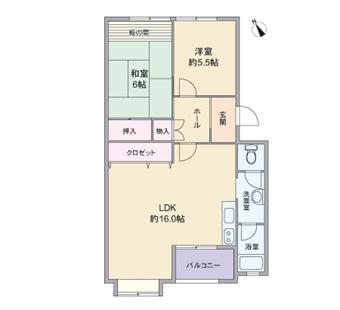 Floor plan. 2LDK, Price 6.9 million yen, Occupied area 63.36 sq m , Balcony area 4.28 sq m floor plan