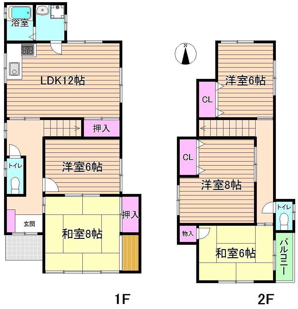 Floor plan. 21,800,000 yen, 5LDK, Land area 146.08 sq m , Building area 109.72 sq m