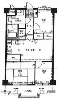 Floor plan. 3LDK, Price 9.8 million yen, Footprint 52.2 sq m , Balcony area 7.38 sq m