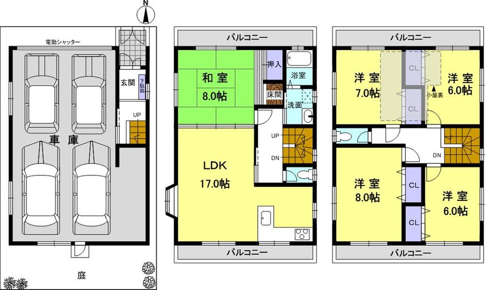 Floor plan. 49,900,000 yen, 5LDK, Land area 104.63 sq m , Building area 180.63 sq m