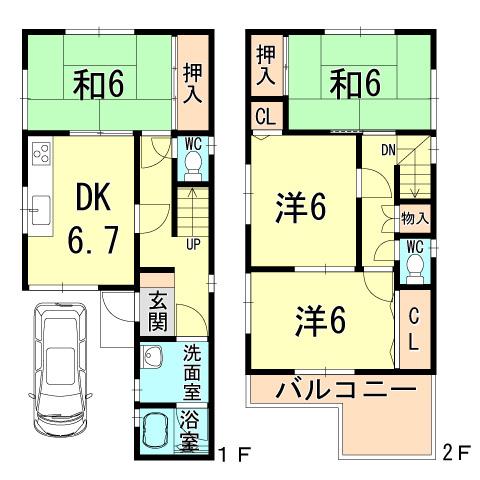 Floor plan. 19,800,000 yen, 4DK, Land area 63.8 sq m , Building area 78.7 sq m
