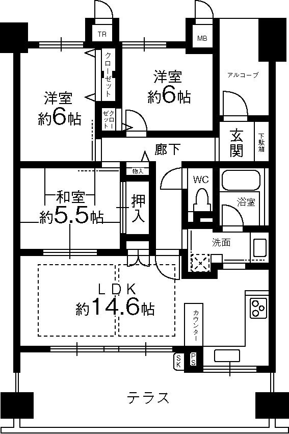 Floor plan. 3LDK, Price 25,800,000 yen, It becomes a floor plan that was considered proprietary area 72.35 sq m flow line because it is easy to life.