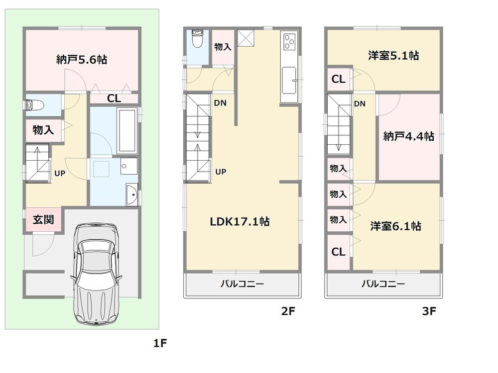 Floor plan. (No. 1 location plan), Price 30,800,000 yen, 2LDK+2S, Land area 70.6 sq m , Building area 109.92 sq m