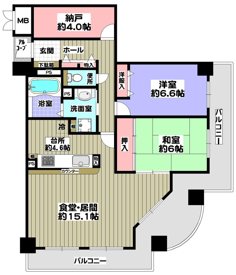 Floor plan. 2LDK + S (storeroom), Price 31.5 million yen, Footprint 81.7 sq m , Balcony area 26.67 sq m