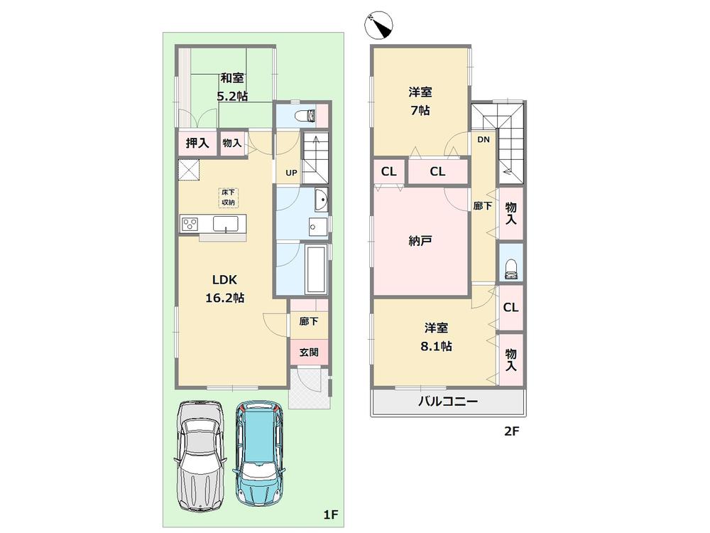 Floor plan. (No. 1 location plan), Price 32,800,000 yen, 3LDK+S, Land area 105.45 sq m , Building area 102.86 sq m