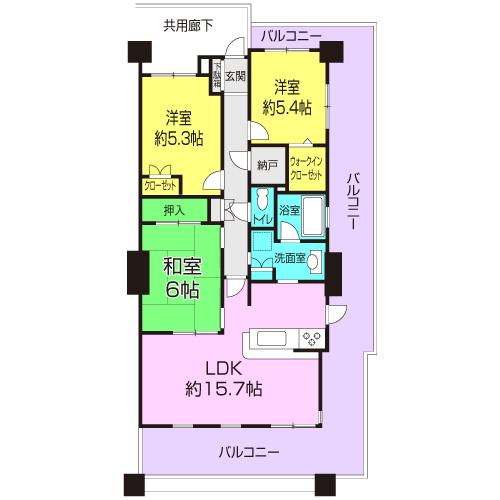 Floor plan. 3LDK, Price 23.8 million yen, Occupied area 79.19 sq m , Balcony area 35.32 sq m