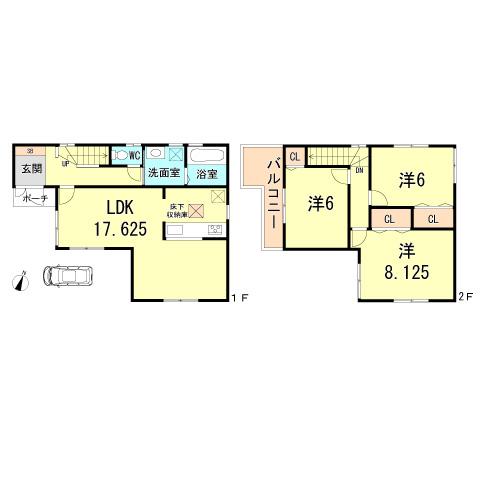 Floor plan. 30,800,000 yen, 3LDK, Land area 83.36 sq m , Building area 86.26 sq m