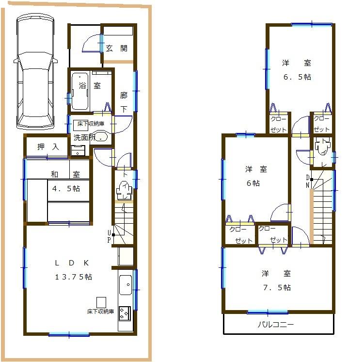 Floor plan. (No. 1 point), Price 28.8 million yen, 4LDK, Land area 90.31 sq m , Building area 92.74 sq m