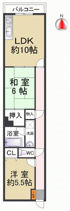 Floor plan. 2LDK, Price 14.8 million yen, Occupied area 54.12 sq m , This apartment to be able to live with the balcony area 5.48 sq m Pets