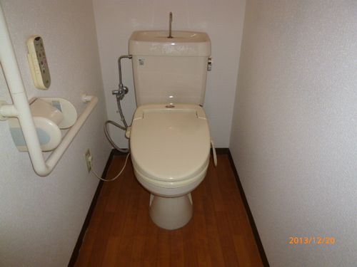 Toilet. Hot-water heating toilet seat