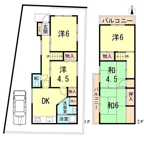 Floor plan. 14.8 million yen, 5DK, Land area 95.91 sq m , Building area 80.53 sq m
