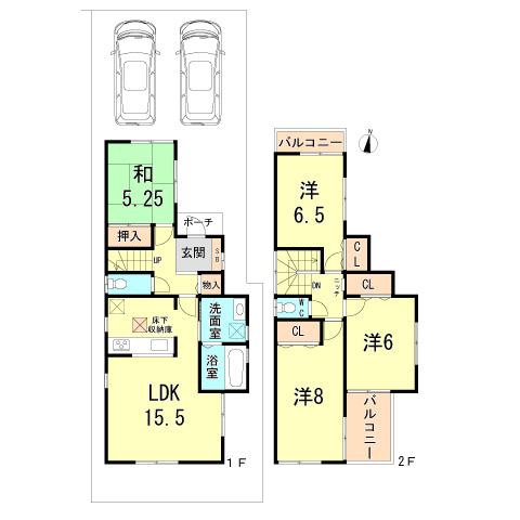 Floor plan. (No. 1 point), Price 35,800,000 yen, 4LDK, Land area 118.22 sq m , Building area 95.57 sq m