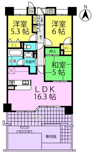 Floor plan. 3LDK, Price 29,800,000 yen, Occupied area 71.58 sq m