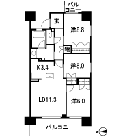 Floor: 3LDK, occupied area: 71.58 sq m, price: 26 million yen