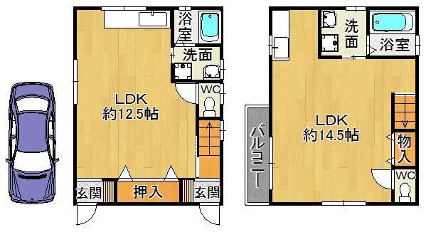 Floor plan. 15 million yen, 1LDK, Land area 83.85 sq m , Priority to the current state if the building area 66.24 sq m drawings and the present situation is different