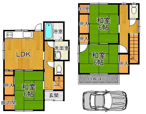 Floor plan. 19,800,000 yen, 3LDK, Land area 79.97 sq m , Building area 73.31 sq m