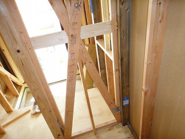 Construction ・ Construction method ・ specification. It is a member for reinforcing the structure of the building and scaffolding put diagonally between the pillars. Is referred to as "braces", "Suji違", Also referred to as a brace (brace). It has the effect of enhancing the seismic resistance of the structure, It is obliged to use the brace at a constant rate in the Building Standards Law. 
