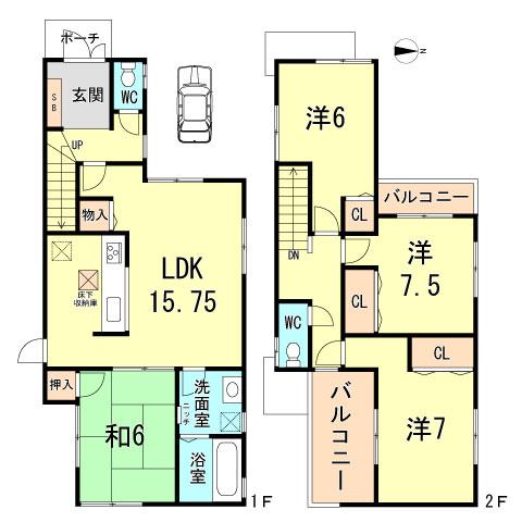 Floor plan. 33,300,000 yen, 4LDK, Land area 102.01 sq m , Building area 94.76 sq m