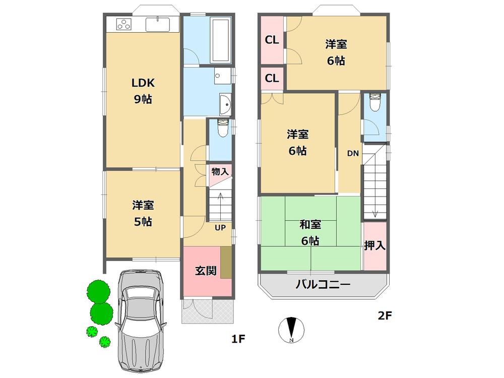Floor plan. 24,800,000 yen, 4LDK, Land area 81.44 sq m , Building area 81.4 sq m 4LDK + attic storage There is also a skylight and attic on the second floor of the room!