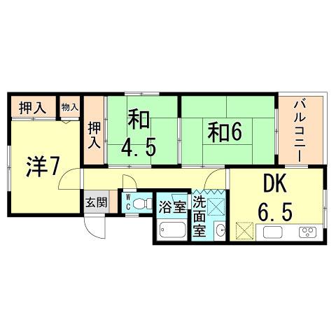 Floor plan. 3DK, Price 8.8 million yen, Occupied area 62.14 sq m , Balcony area 5.39 sq m
