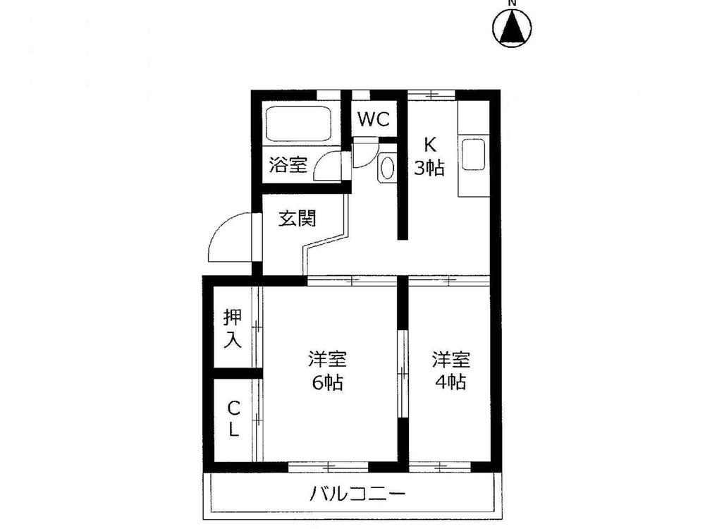 Floor plan. 2K, Price 6.8 million yen, Occupied area 34.83 sq m , Bright floor plan of the balcony area 6.72 sq m south-facing, Heisei 25 years November renovated. It will be on the third floor part of the top floor!