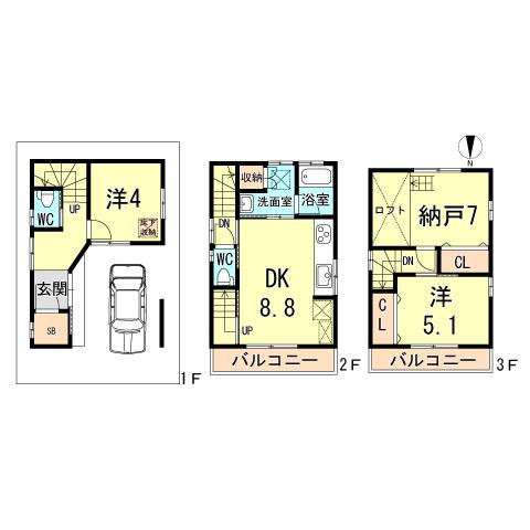 Floor plan. 19.9 million yen, 2DK+S, Land area 43.02 sq m , Building area 80.34 sq m
