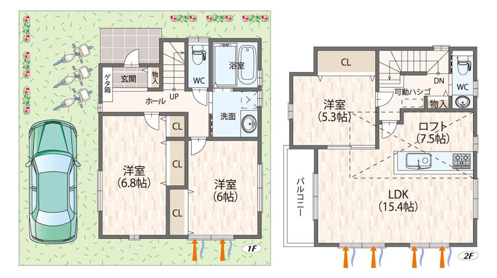 Floor plan. 32,800,000 yen, 3LDK, Land area 76.06 sq m , Building area 83.47 sq m