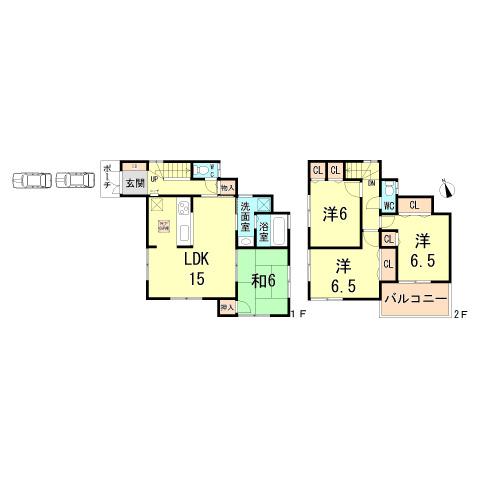 Floor plan. 31,800,000 yen, 4LDK, Land area 113.57 sq m , Building area 93.15 sq m