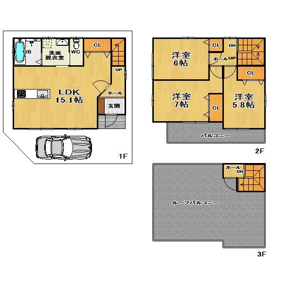 Other. Two-story plan roof balcony Building price 12.3 million yen
