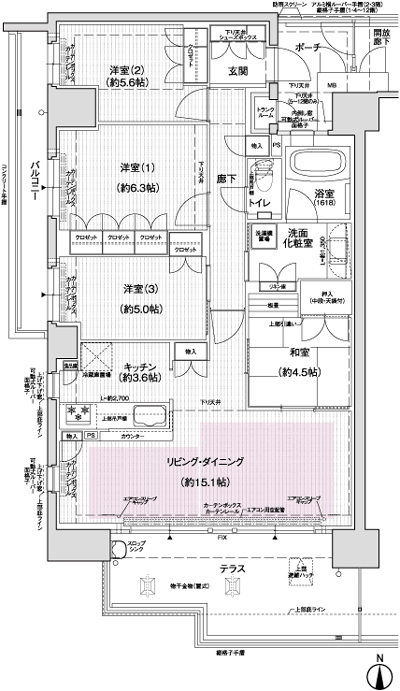 Floor: 4LDK, occupied area: 90.39 sq m, Price: 34,421,000 yen