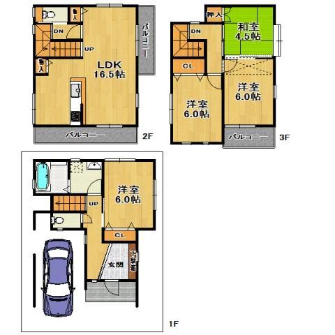 Floor plan. 32,800,000 yen, 4LDK, Land area 69.83 sq m , Building area 107.02 sq m