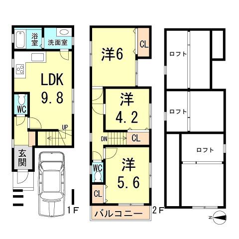 Floor plan. 17,900,000 yen, 3LDK, Land area 50.61 sq m , Building area 73.74 sq m