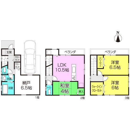 Floor plan. 22.5 million yen, 4LDK, Land area 52.02 sq m , Building area 94.63 sq m