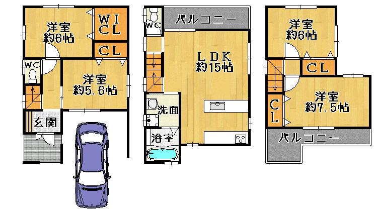 Floor plan. 29,900,000 yen, 4LDK, Land area 63.85 sq m , Building area 94.15 sq m