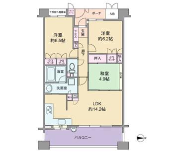 Floor plan. 3LDK, Price 25,900,000 yen, Footprint 70.9 sq m , Balcony area 14.3 sq m floor plan