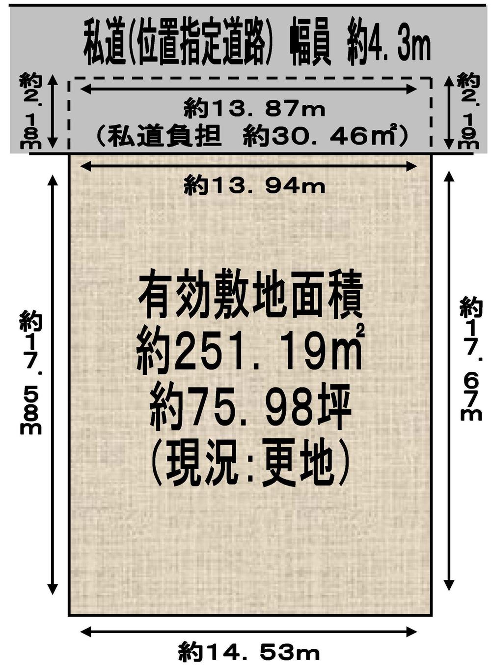 Compartment figure. Land price 56,800,000 yen, Land area 251.19 sq m