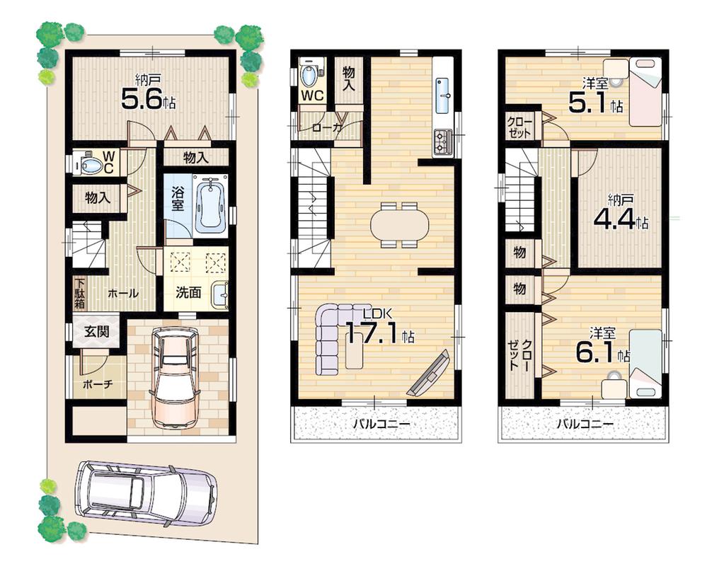 Floor plan. 30,800,000 yen, 2LDK + 2S (storeroom), Land area 70.6 sq m , Building area 100.92 sq m   [No. 1 destination] 
