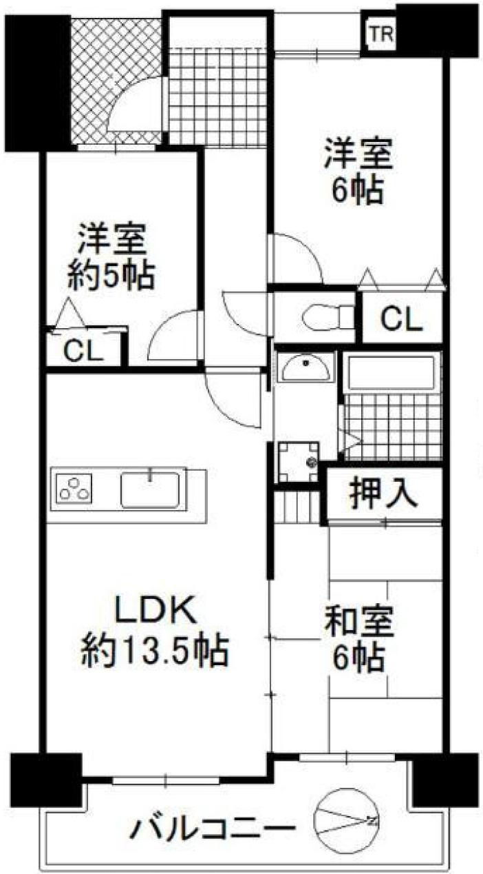 Floor plan. 3LDK, Price 18,800,000 yen, Occupied area 65.94 sq m