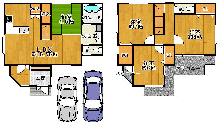 Floor plan. Imafuku 1-chome Newly built single-family
