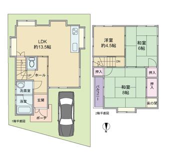 Floor plan. 22 million yen, 3LDK, Land area 64.93 sq m , Building area 71.01 sq m floor plan