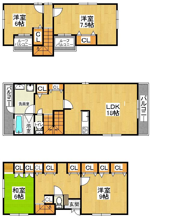 Floor plan. 26,800,000 yen, 4LDK, Land area 130.22 sq m , Building area 123.32 sq m