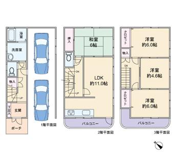 Floor plan. 21,800,000 yen, 4LDK, Land area 62.19 sq m , Building area 109.89 sq m floor plan