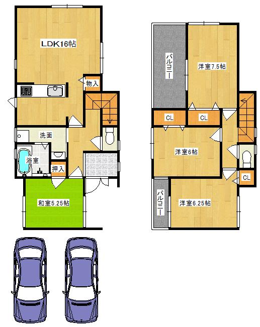 Floor plan. 33,800,000 yen, 4LDK, Land area 141.95 sq m , Building area 95.57 sq m ◆ Floor plan
