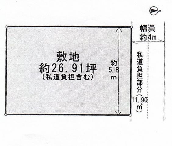 Compartment figure. Land price 18 million yen, Land area 88.96 sq m