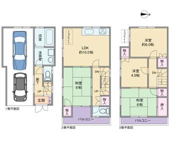 Floor plan. 14.8 million yen, 4LDK, Land area 46.06 sq m , Building area 97.15 sq m