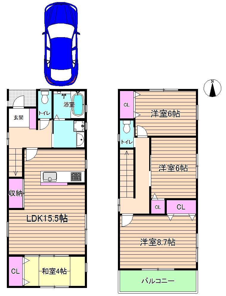 Floor plan. (A No. land), Price 36,800,000 yen, 4LDK, Land area 102.82 sq m , Building area 96.79 sq m