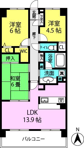 Floor plan. 3LDK, Price 14.8 million yen, Occupied area 70.99 sq m , Balcony area 9.92 sq m