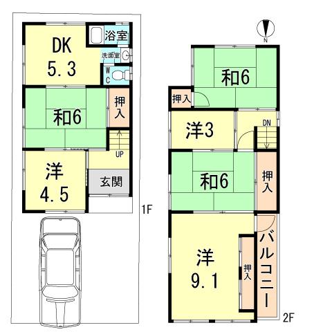 Floor plan. 16.8 million yen, 4LDK, Land area 67.76 sq m , Building area 78.21 sq m