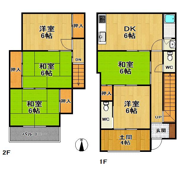 Floor plan. 11.8 million yen, 5DK, Land area 63.7 sq m , Building area 80.59 sq m