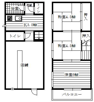 Floor plan. 10.8 million yen, 3K + S (storeroom), Land area 44.43 sq m , Building area 58.76 sq m